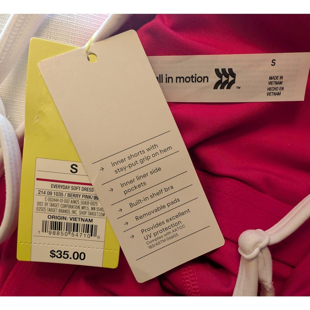 All In Motion Small Pink Athletic Dress With Shorts - Picture 5 of 9